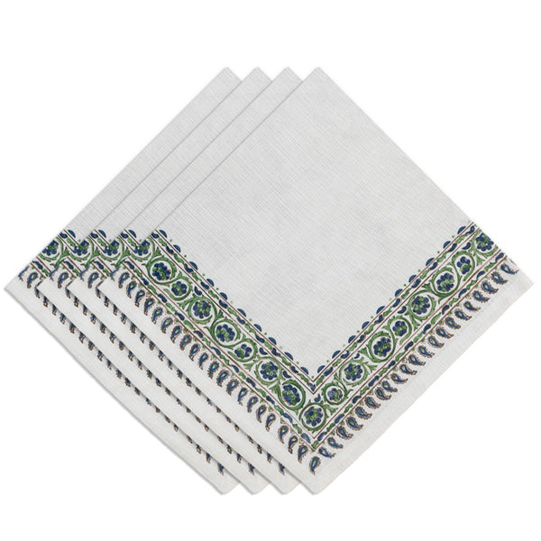 Assorted Napkins Set of 12 Cotton Linen Blend Printed Napkins